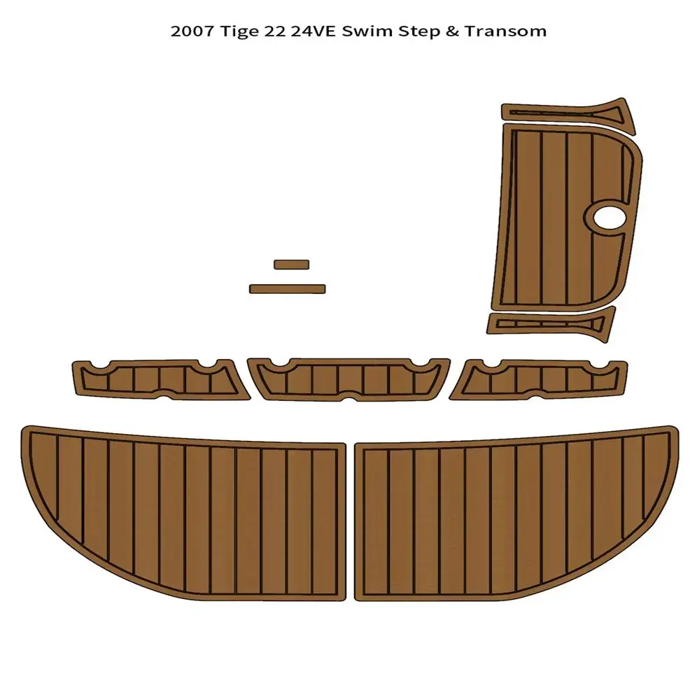 

2007 Tige 22/24VE Swim Step Transom Boat EVA Faux Foam Teak Deck Floor Pad