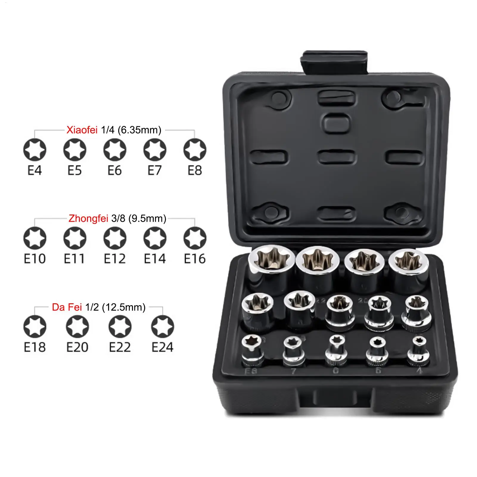 Socket Set Portable Heavy-Duty Multifunctional Portable Hand Tool Mechanic Socket Set For Garage Workshop Household Indoor - view 5