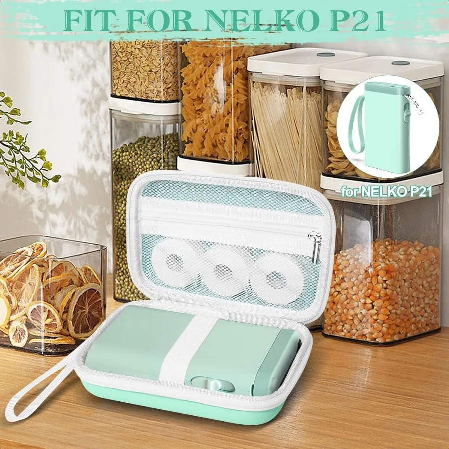 Casing Kompatibel dengan NELKO P21 untuk NIIMBOT D110 untuk JADENS D110 Label Maker dengan 3 Gulungan Label Tape Kertas Label 1 2 x 1 1 2 (12m