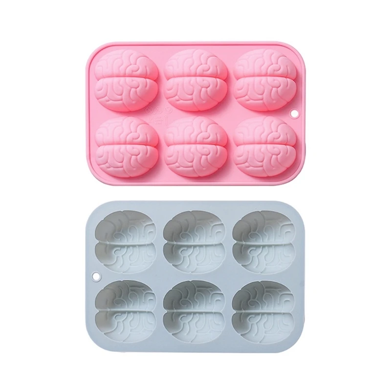 2pcs 6 Cavity Brains Silicone Molds Cake Decorating Tool Fondant Chocolate Mould Dropsale