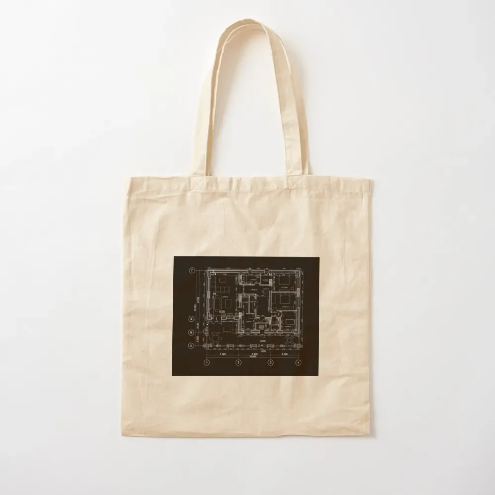 

Detailed architectural private house floor plan, apartment layout, blueprint. Vector illustration Tote Bag