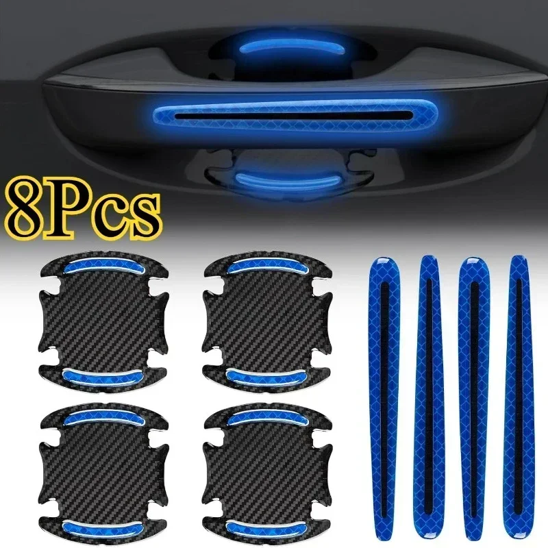 4/8PCS Car Door Handle Reflective Sticker Protection Sticker Door Handle Paint Surface Anti-scratch Reflective Sticker - view 2