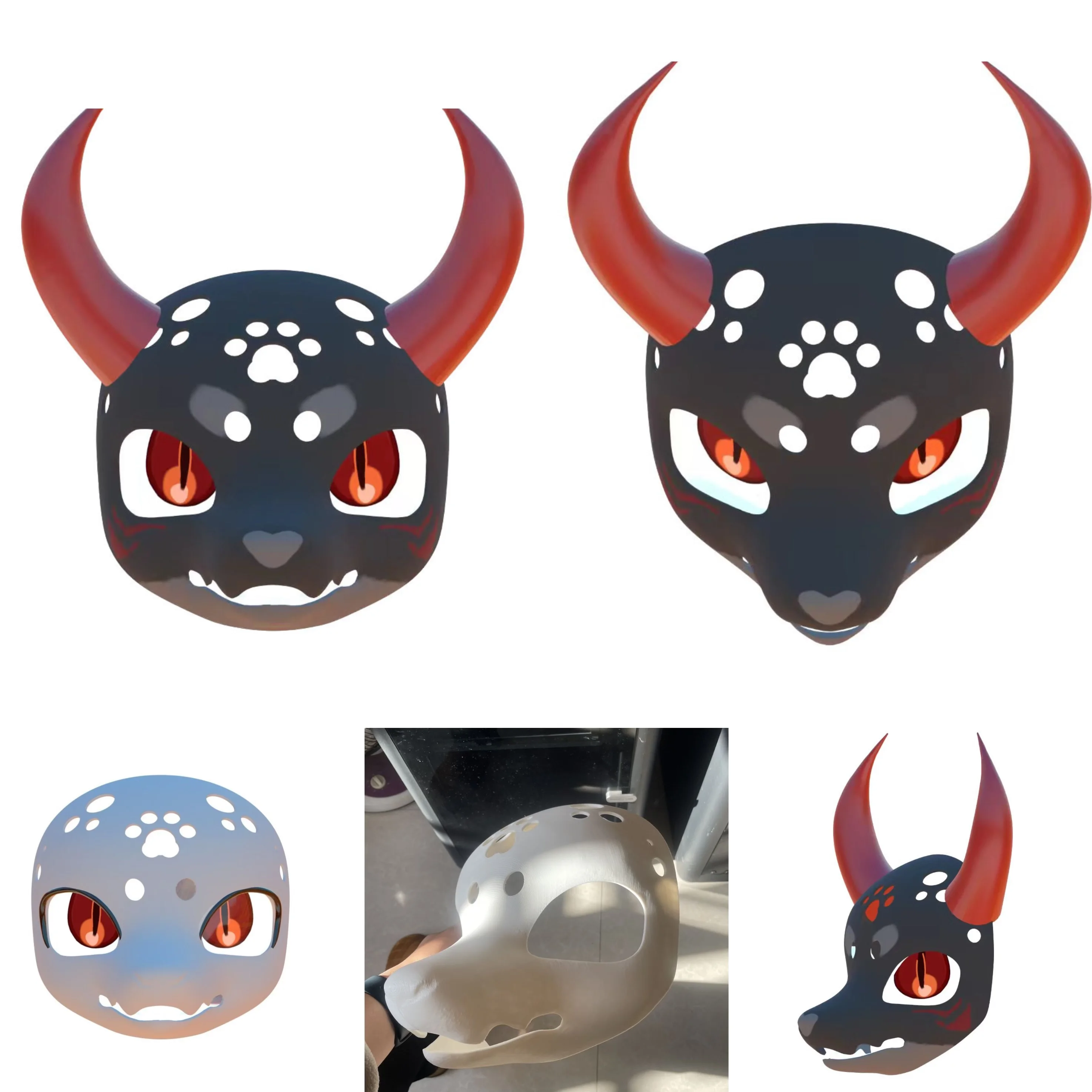 

Kemono Base Mask Canidae Fursuit Kig Serie Beast Suit 3D Printed Skull Costume DIY Accessories Cosplay Mask