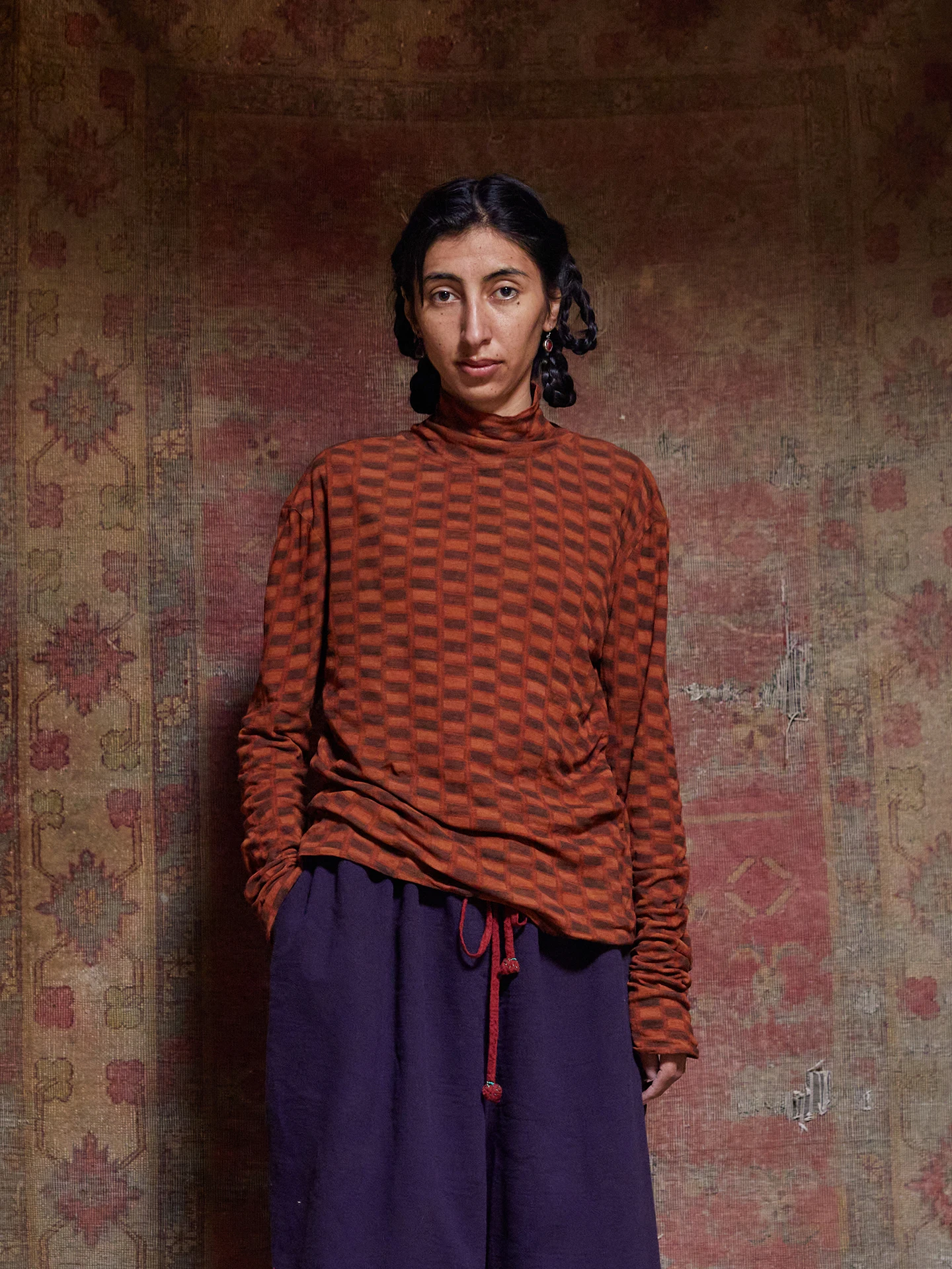 

Pure Cotton Knitted Long Sve T-irt Original Artistic Vintage Overhead irt Casual Loose Fit Breathable Comfortable