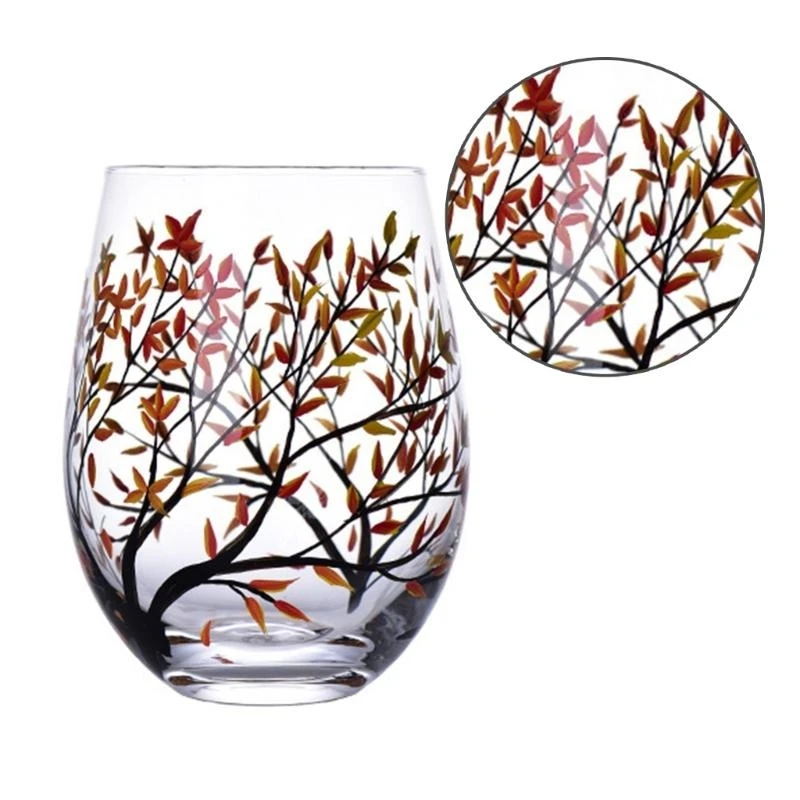 W8EA Wine Mugs Four Seasons Trees Beer Cups Cocktails Glasses Suitable for Gatherings