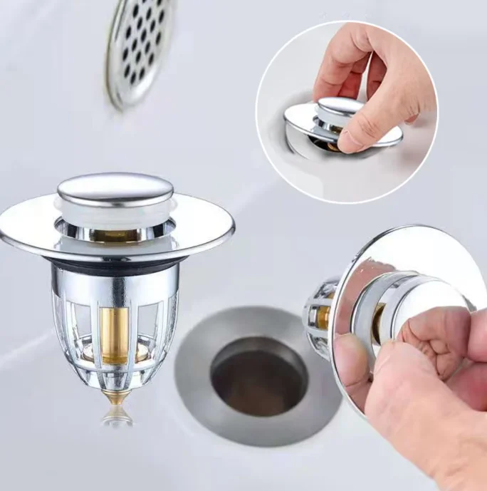 Pop-Up Drain Filter Plug Press Bounce Basin Bath Shower Sink Hair Extension Kitchen Bathroom Hardware Accessory