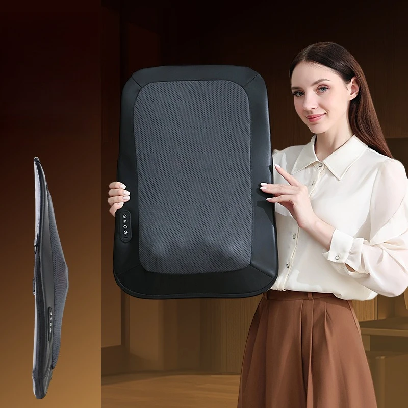 Ultra Thin Portable Massage Cushion for Back Neck Shoulder Walking Kneading Heating Charging Large Area Acupoint Massage Pad