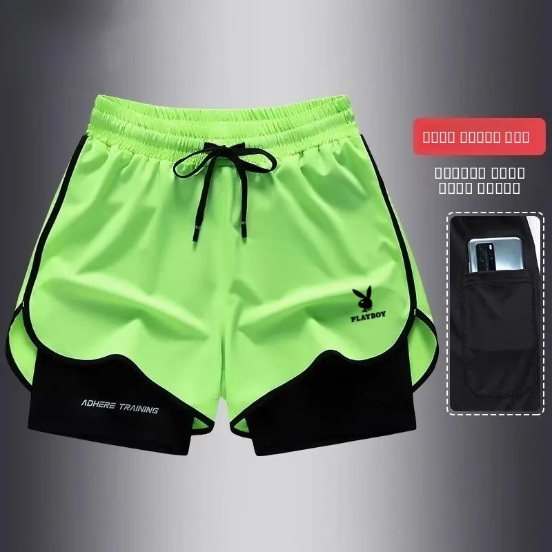 

Summer Ice Silk Three-quarter Length Running Shorts for Men And Women Sweat-wicking Quick-dry Sports Shorts