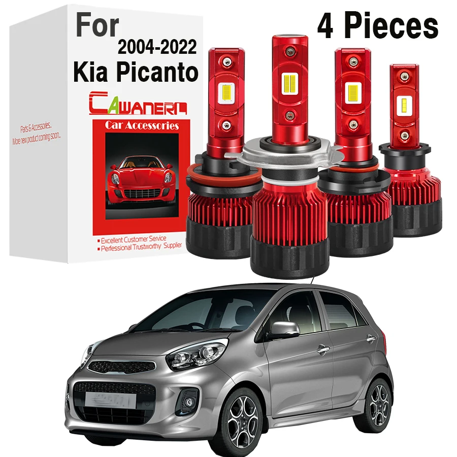 

4 шт., автомобильные фары ближнего/дальнего света для Kia Picanto 2004-2022, 30 Вт, лм