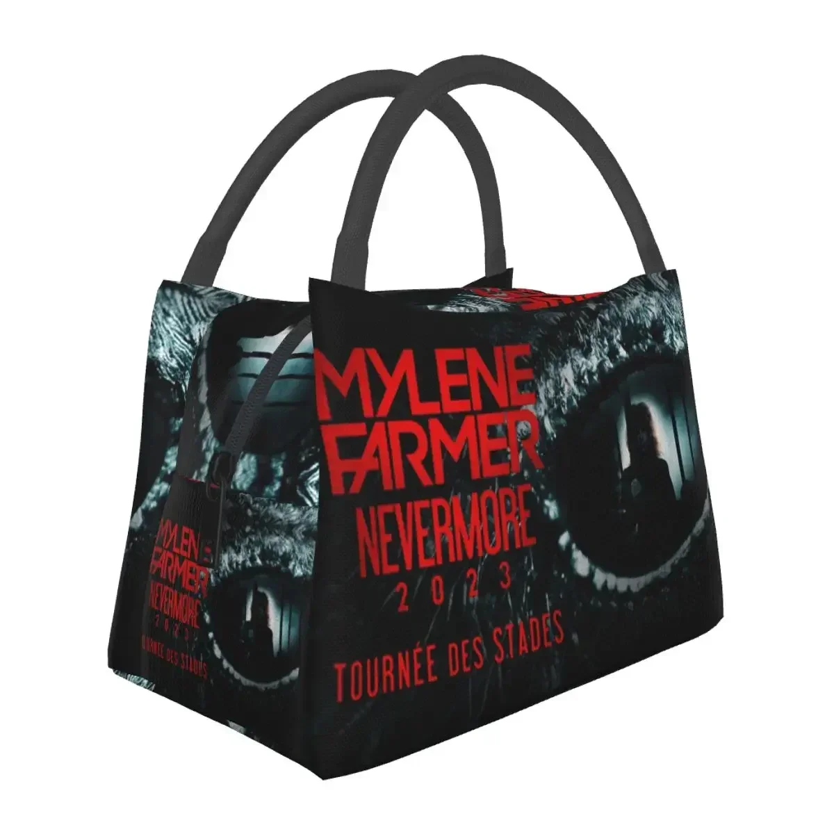 Mylene Farmer Nevermore Lunch Bag Portable Insulated Canvas Cooler Bag Thermal Picnic Tote