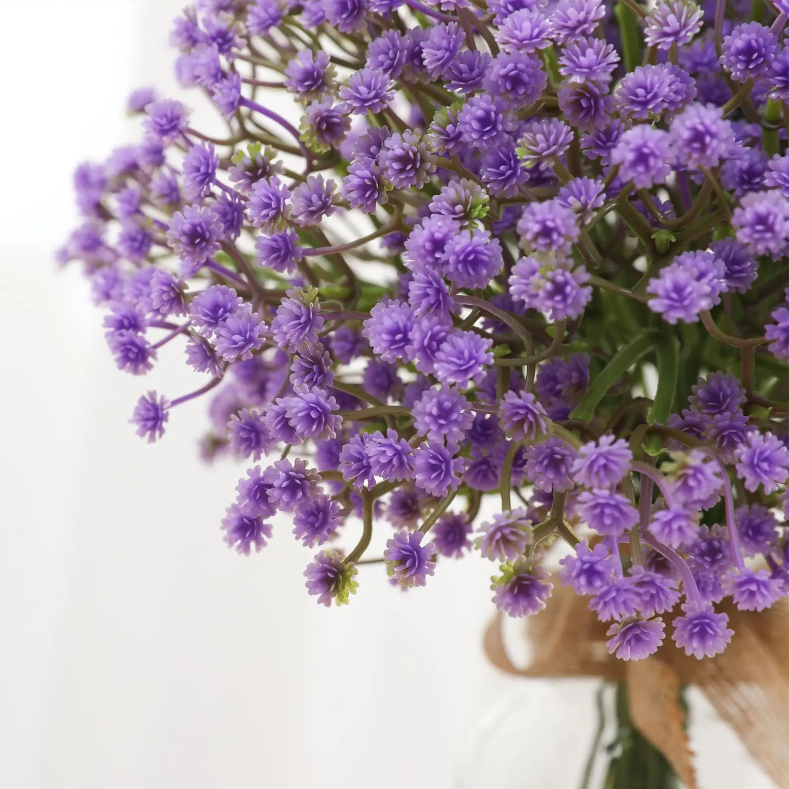 15 قطعة زهور التنفس الاصطناعية للأطفال الأرجواني جيبسوفيلا البلاستيك ورد صناعي لحفل الزفاف لتقوم بها بنفسك الأزهار ديكور حديقة المنزل #3