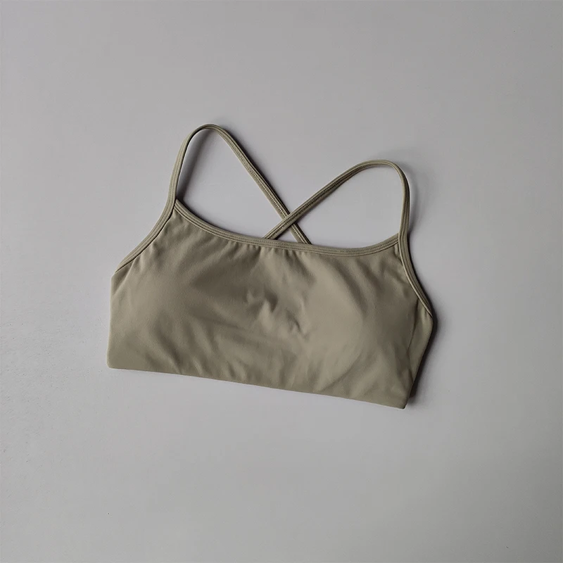 Kreuzschöner Rücken-Sport-BH für Damen, schnelltrocknender Fitness-BH mit Brustpolster, sexy, rückenfreier Yoga-Anzug mit Trägern – Detail 11