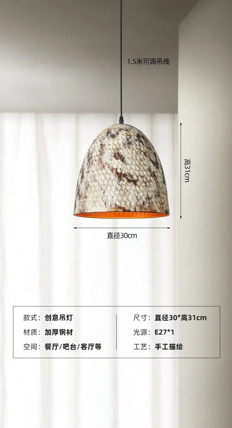 AZ Wabi Sabi الثريات الرجعية مطعم شخصية طاولة طعام معلقة LED أضواء بار 2022 جديد النمط الصناعي قلادة مصباح