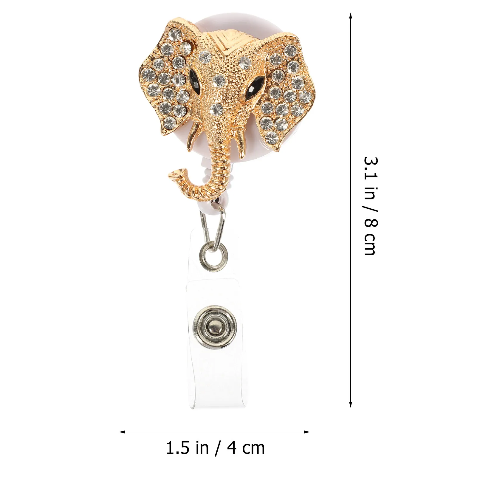 Elephant Badge Clips Metal Retractable Badge Holder with Reel Belt Clip for Nurses Teachers Students Volunteers Id Key Name Card