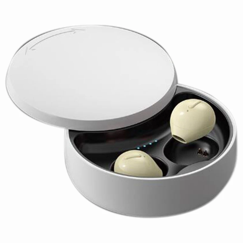 Mini X21S Bluetooth 5.0 Wireless Earbuds with Wireless Charging Case Invisible Mini Bluetooth Earphones Skin Tone