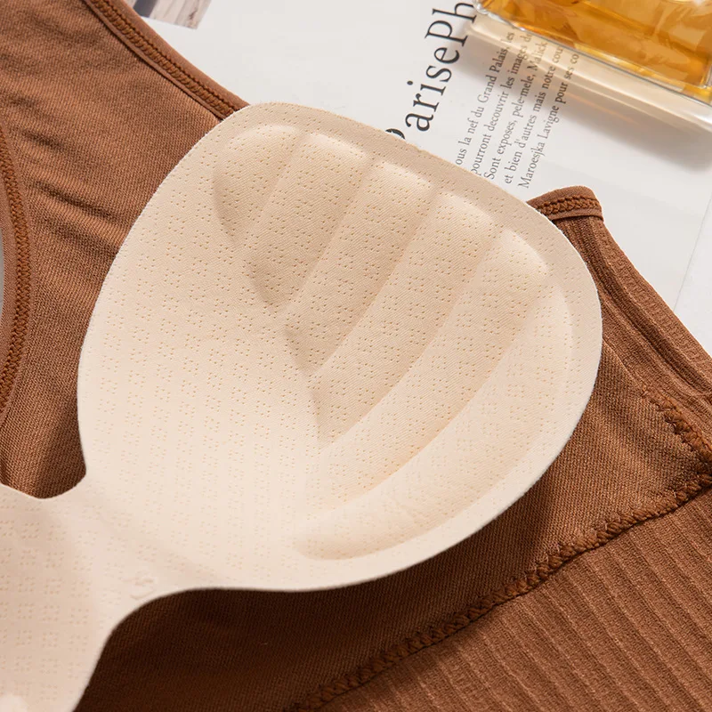 Base de ropa de otoño e invierno para mujer, chaleco cálido con almohadilla de látex para el pecho, cuello en V salvaje, sin anillo de acero, ropa interior térmica fruncida