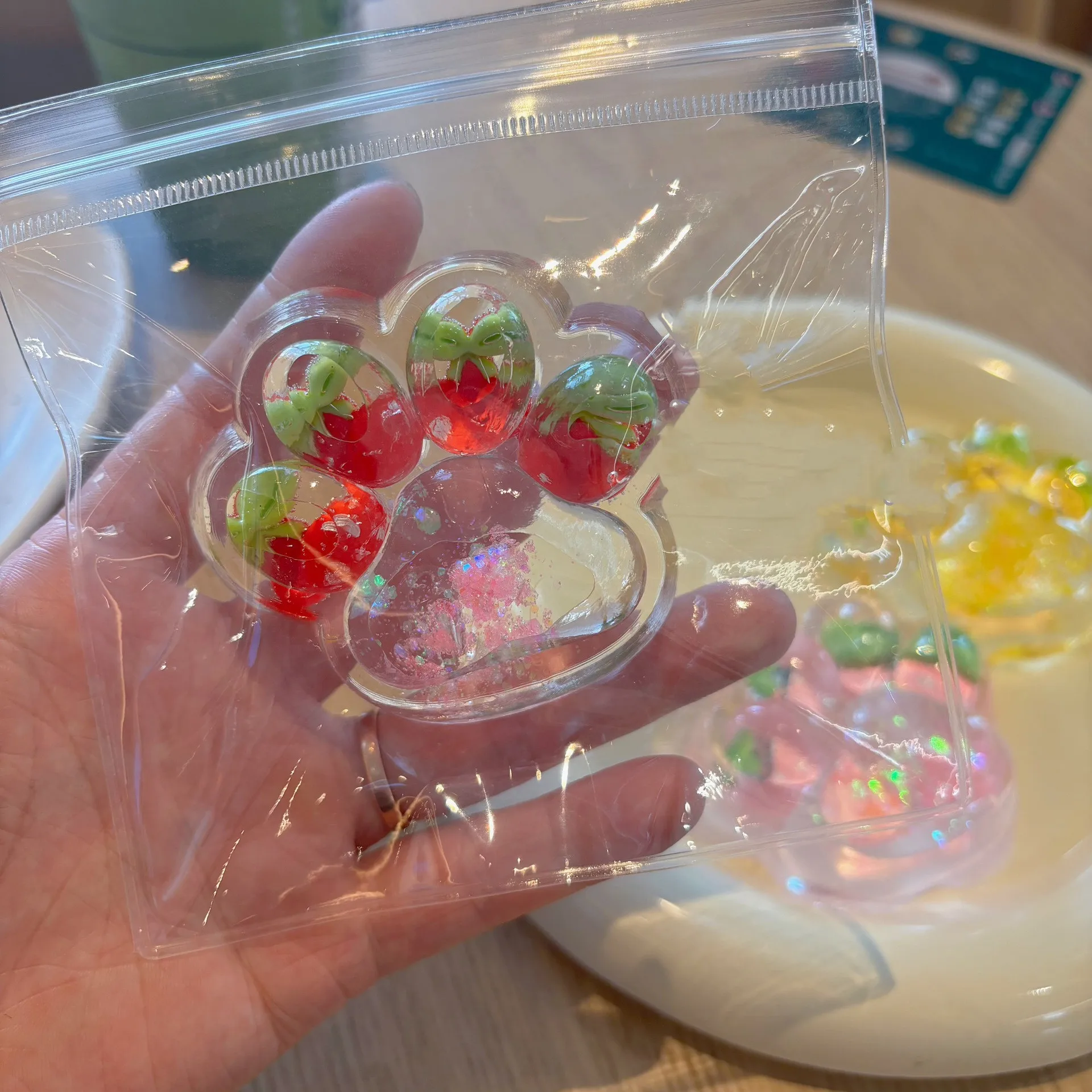 Colored Cat Paw Sequins Maltose Pinch Toy Soft TPR Anti-stress Stress Relief Slow Rebound Elastic Squeezing Stress Relief Toy