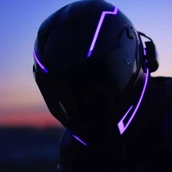 Motorcycle Helmet LED Warning Lights Night Riding Helmet Motor Cold Light Strip EL Waterproof Sticker Motorcycle Accessories