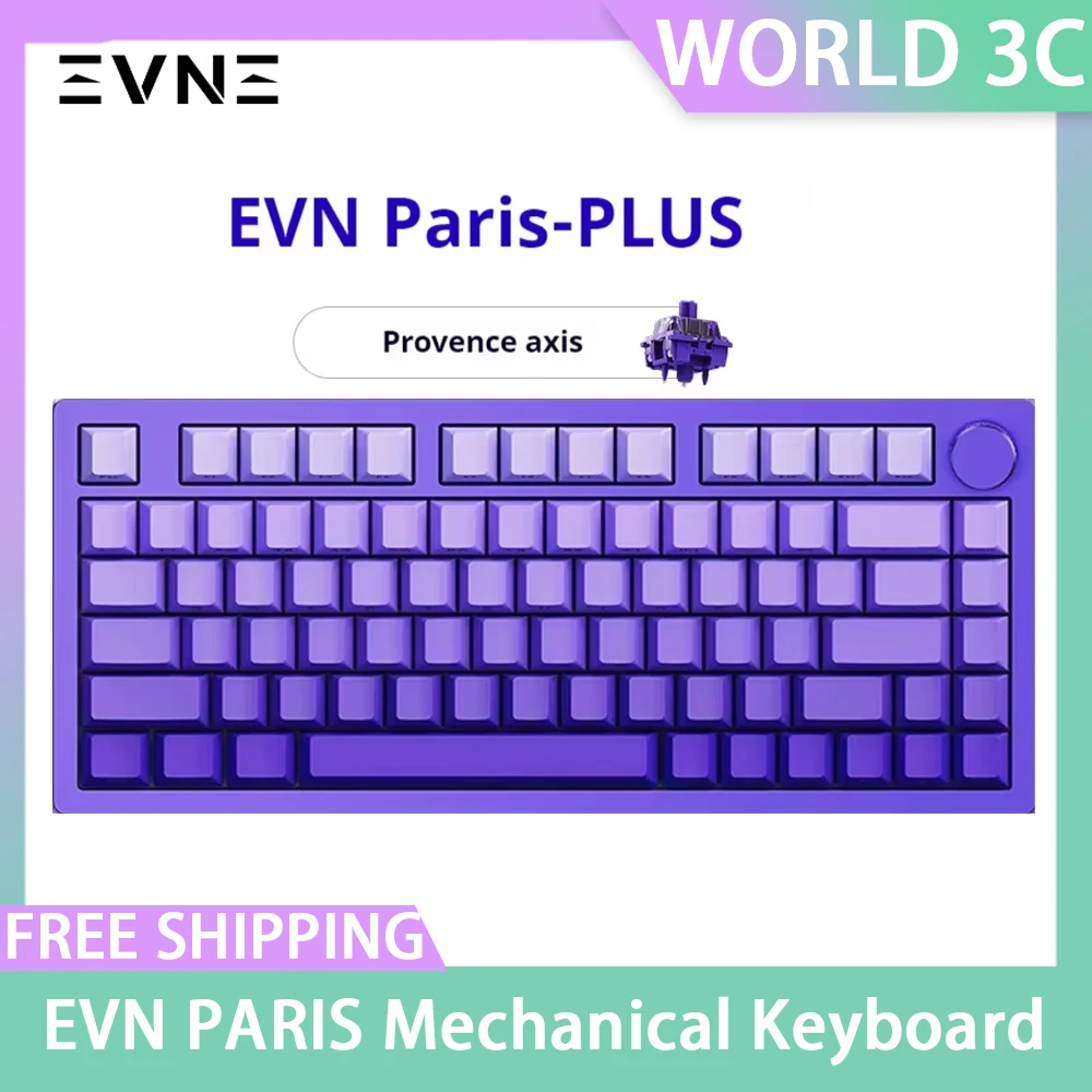 

Механическая клавиатура EVN PARIS, беспроводная, Bluetooth, 3 режима, ЧПУ, алюминиевый сплав, горячая замена, прокладка, офисный ноутбук, геймерский ПК, Игровая клавиатура
