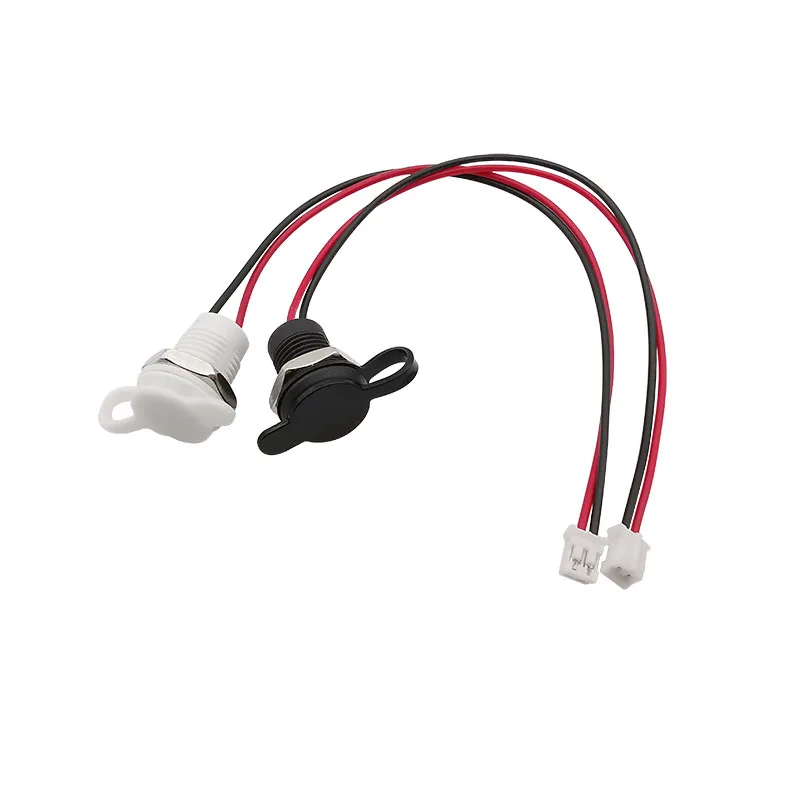 1Pcs USB Type C Female 2 Pin to JST PH 2.0mm 2Pin Plug Wire Cable Connector Type-C Socket Charging Port Nut Panel Mount with Cap
