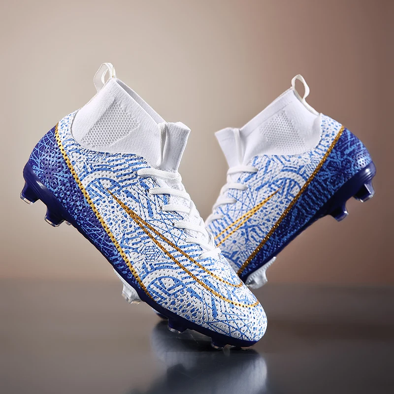 

New Men Soccer Shoes Training Boys Sport Football Boots FG/TF Non Slip Match Breathable Adult Long Spikes Cleats Outdoor Sneaker