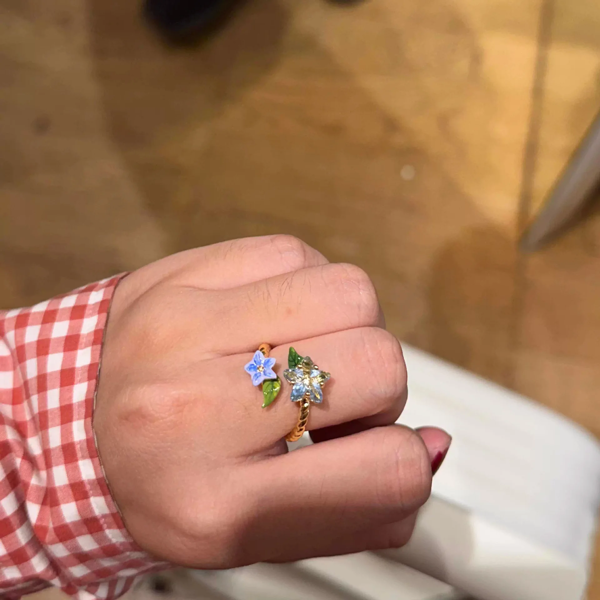 

Star Zircon Purple Flower Ring For Women Girls Creative Design Sweet Temperament Elegant Fashion Engagement Jewelry Gift