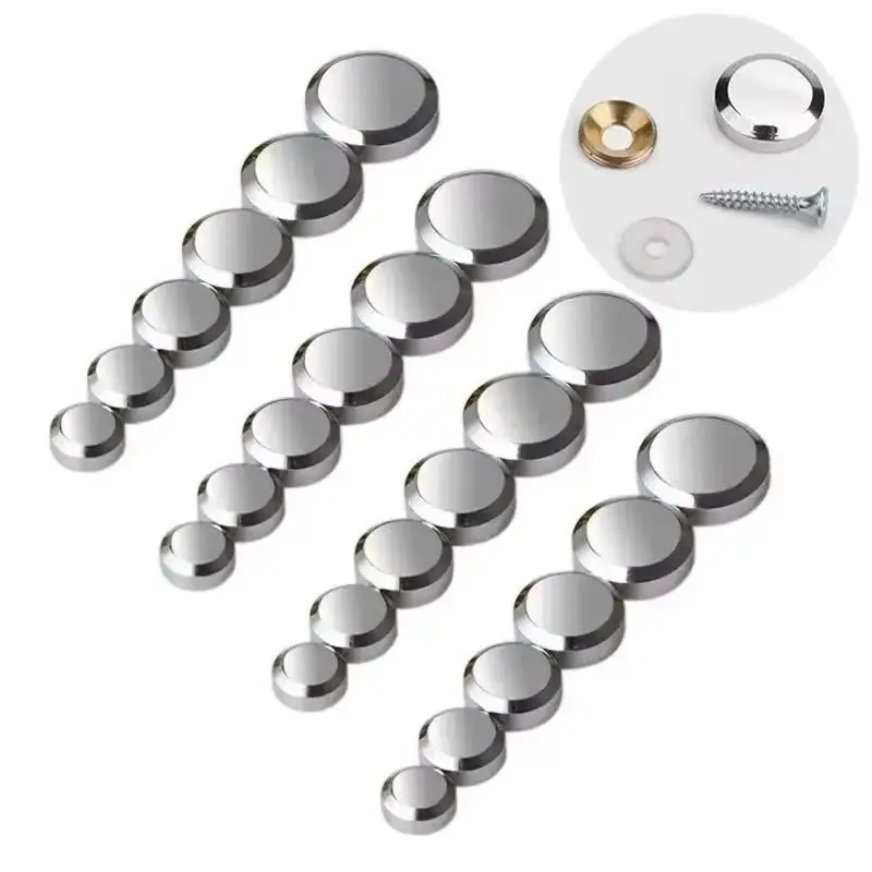 Top Luxury 100PCS Pure Brass Oblique Advertising Nails Acrylic Billboard Sign Glass Mirror Nails Screws Chromed Decorative Caps
