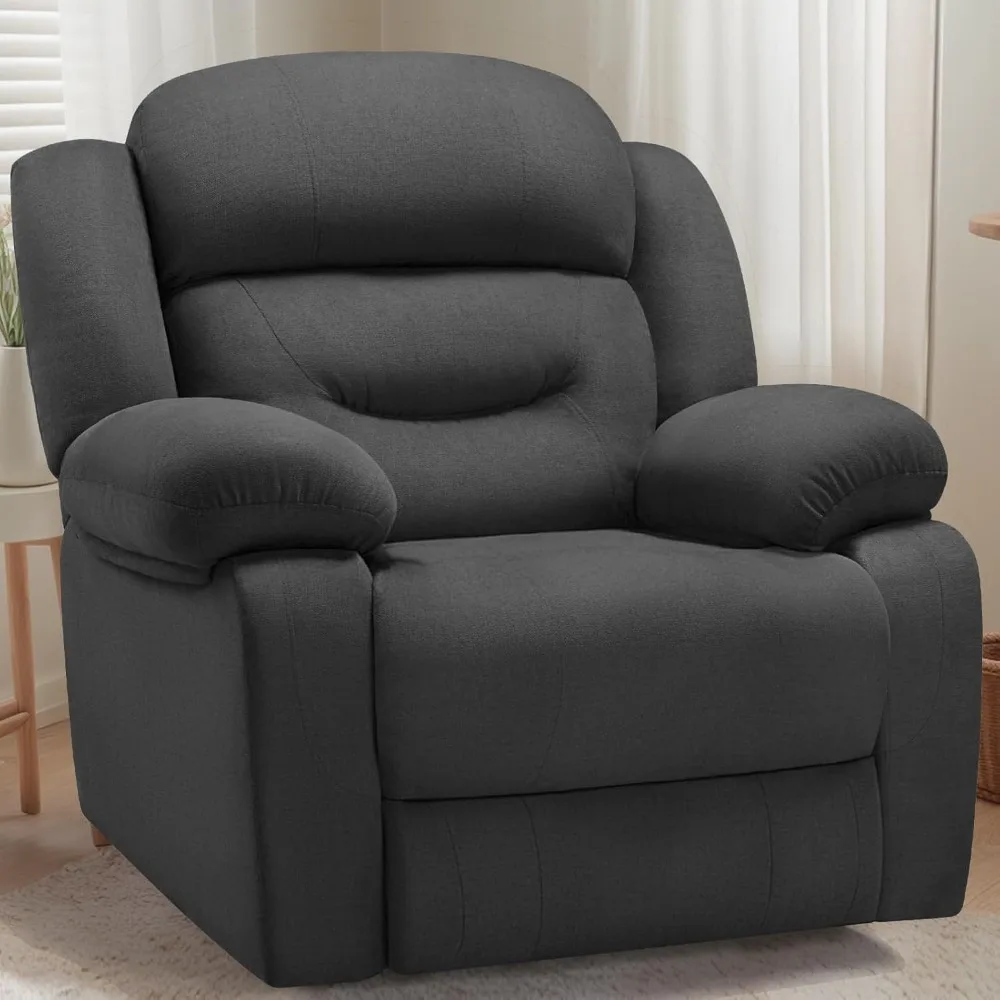 Recliner Chair for Adults, Fabric Manual Reclining Chair with Overstuffed Armrest and Backrest, Soft Lazy boy Lounge Sofa