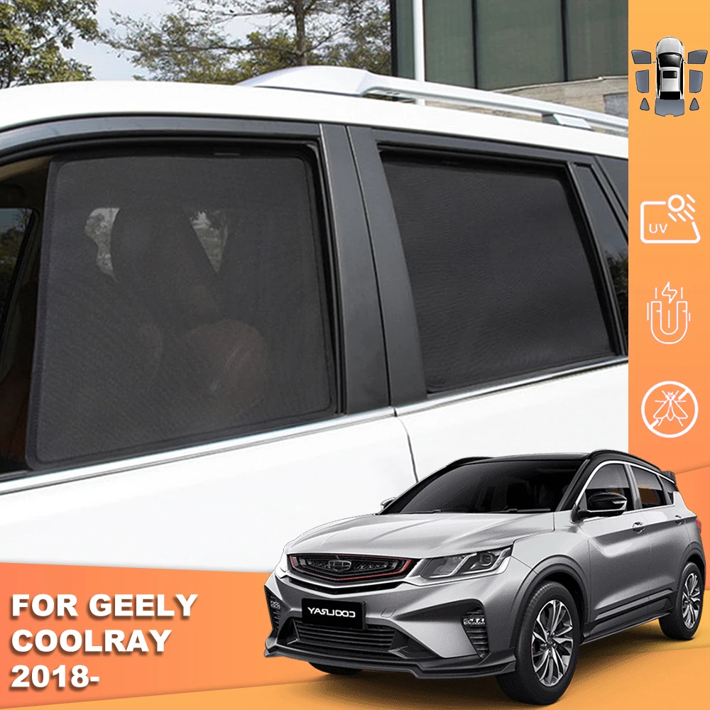 

Для Geely Coolray SX11 2018-2024 Магнитный автомобильный солнцезащитный козырек, передняя лобовое стекло, рамка, занавеска на заднее боковое окно, солнцезащитный козырек