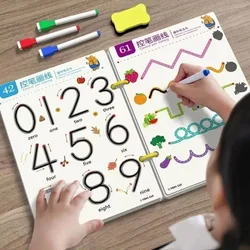 Libro de trabajo de rastreo mágico reutilizable, cuaderno de práctica mágica, libro de entrenamiento de Control, papelería educativa de dibujo Montessori para niños