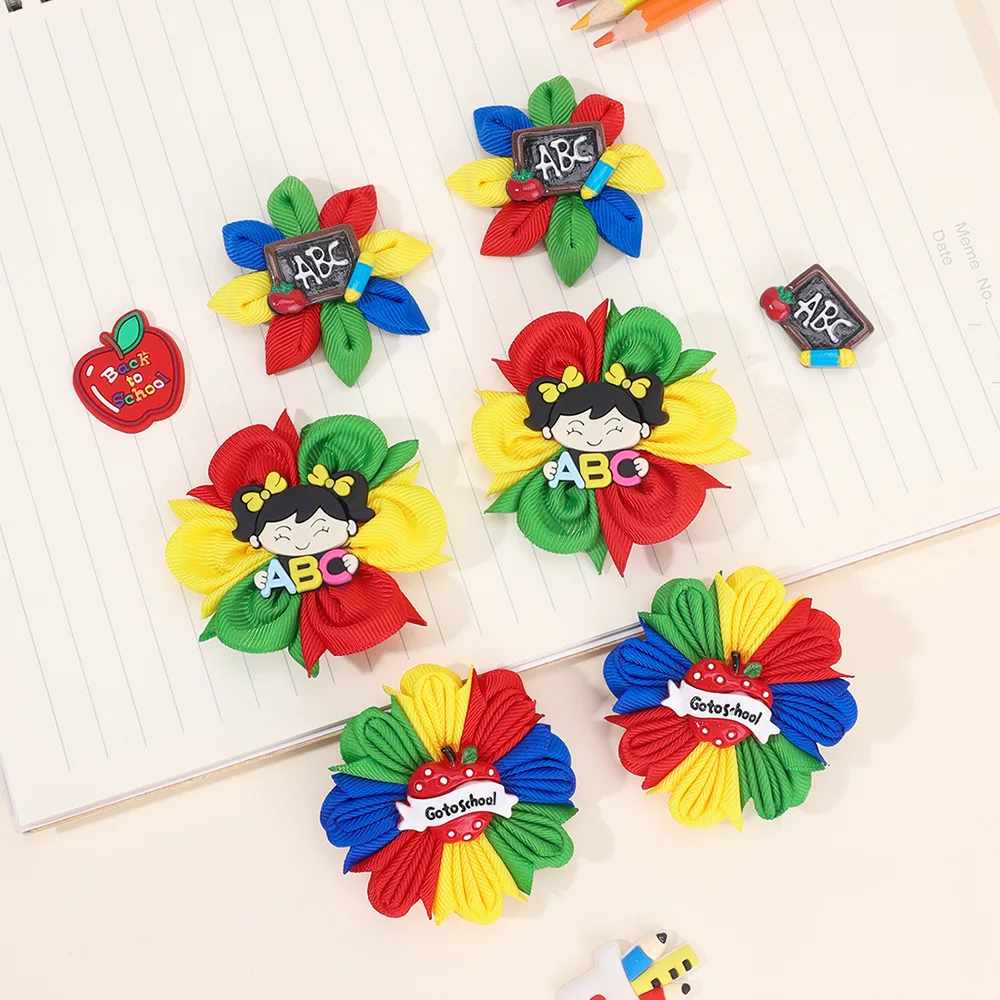 36pc Girls Ribbon Bow Hair Clips Back to School Hairpins With Apple Pencil Barrettes For  Baby Girls Hair Accessories Bulk Pack
