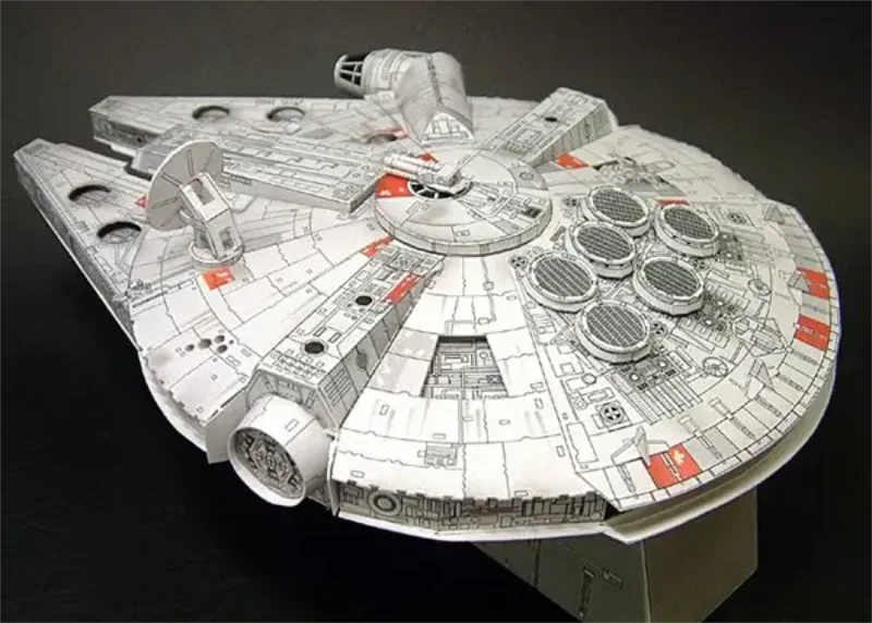 37cm Millennium Falcon Paper Model 3D Papercraft DIY Handmade Puzzles Toys Desktop Decor Movie Models Collection MINISO Disney