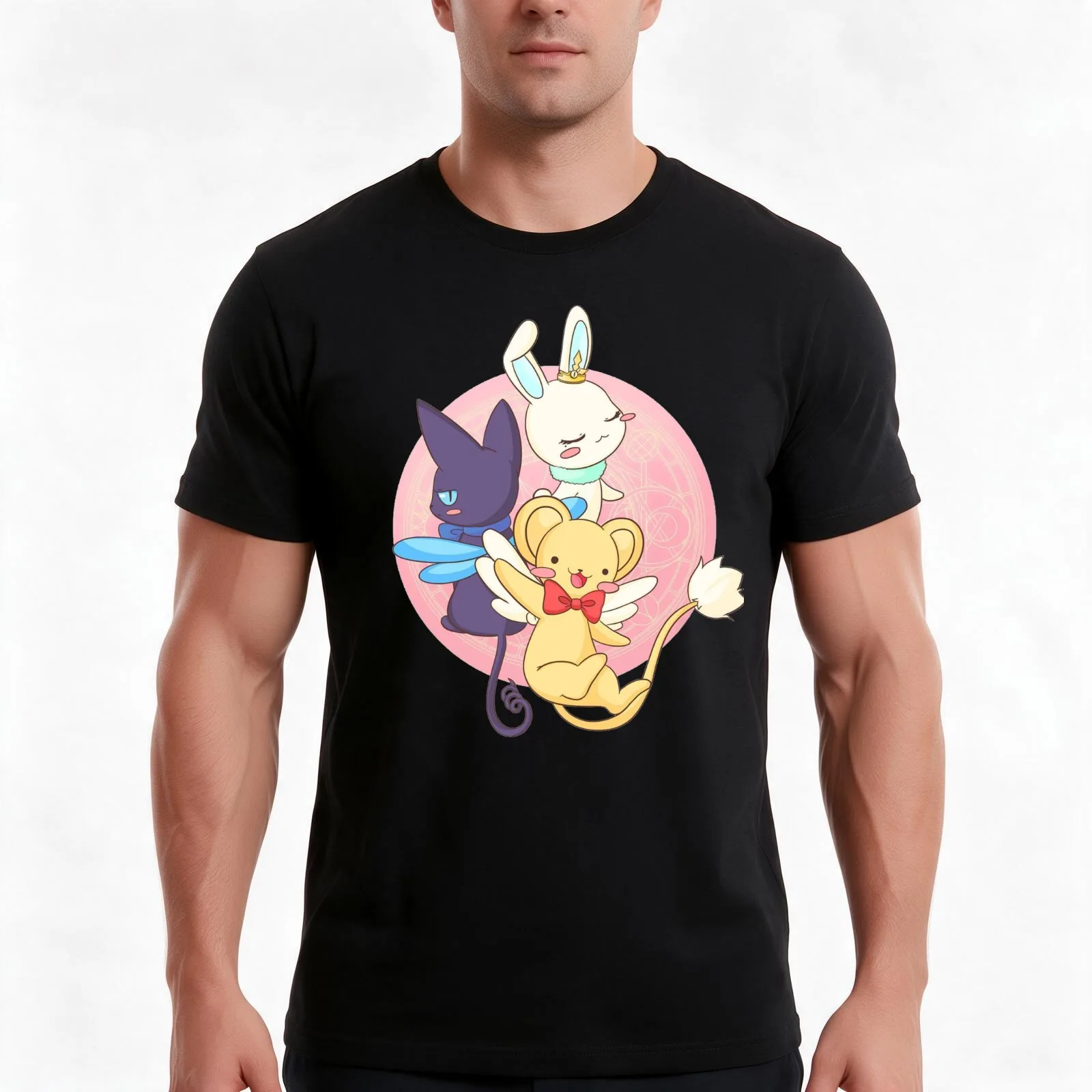 Cardcaptor Sakura The Three Guardians Kero, Spinel, Momo T-Shirt, Summer Casual Cotton Tee, Oversized Streetwear Tops