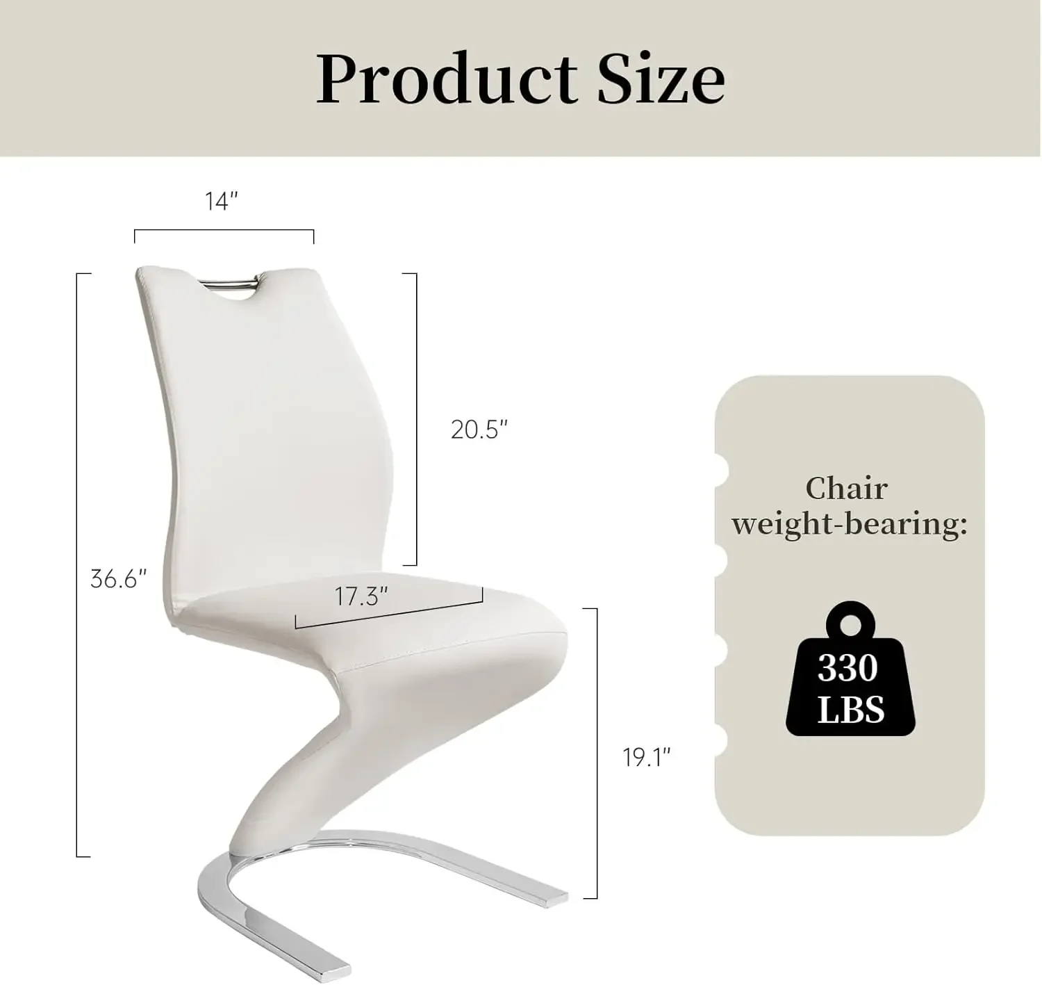 Ensemble de 4 chaises de salle à manger sirène, chaises de cuisine modernes, chaises d'appoint rembourrées sans accoudoirs, pieds en métal robustes (4-blanc)