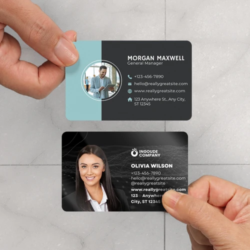 Imagen 2 del producto 100/200/500 Uds. Tarjeta de visita de PVC diseño gratuito personalizado impresión colorida tarjetas Vista impermeables