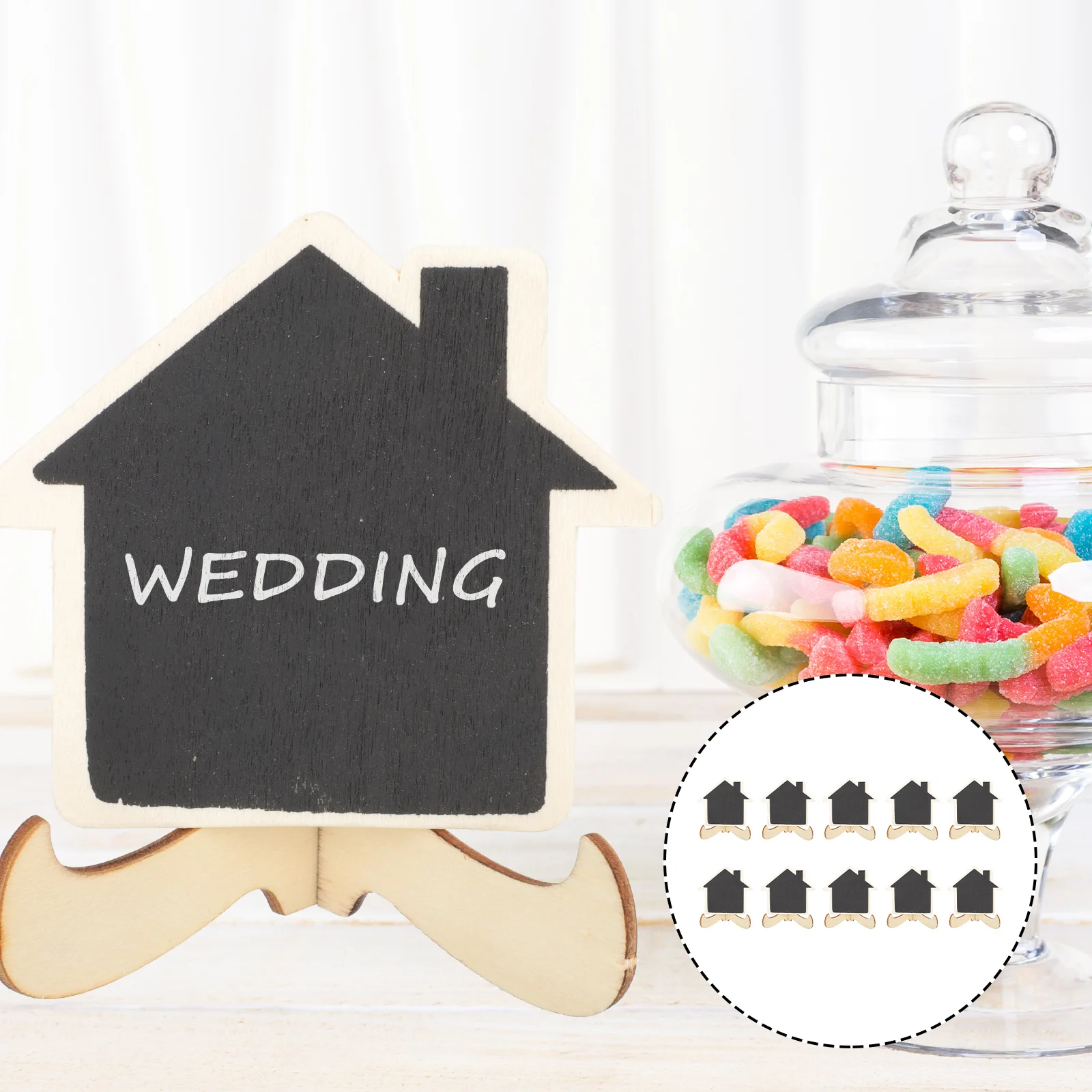 10 قطعة علامات السبورة الصغيرة قابلة لإعادة الاستخدام علامات السبورة المفكرة للمطبخ مكتب الزفاف زخارف الطاولة المركزية #5