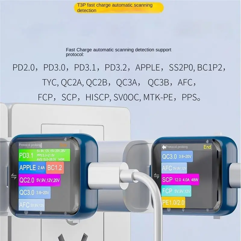 TKOH-T3P Touch Control USB Power Tester Digital Voltmeter Ammeter Power Capacity USB Tester For Type C Phone