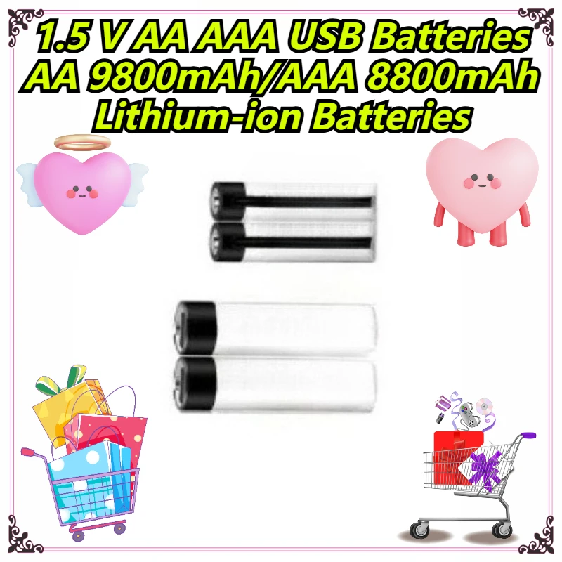 

1.5 V AA AAA USB Batteries AA 9800mAh/AAA 8800mAh Lithium-ion Batteries