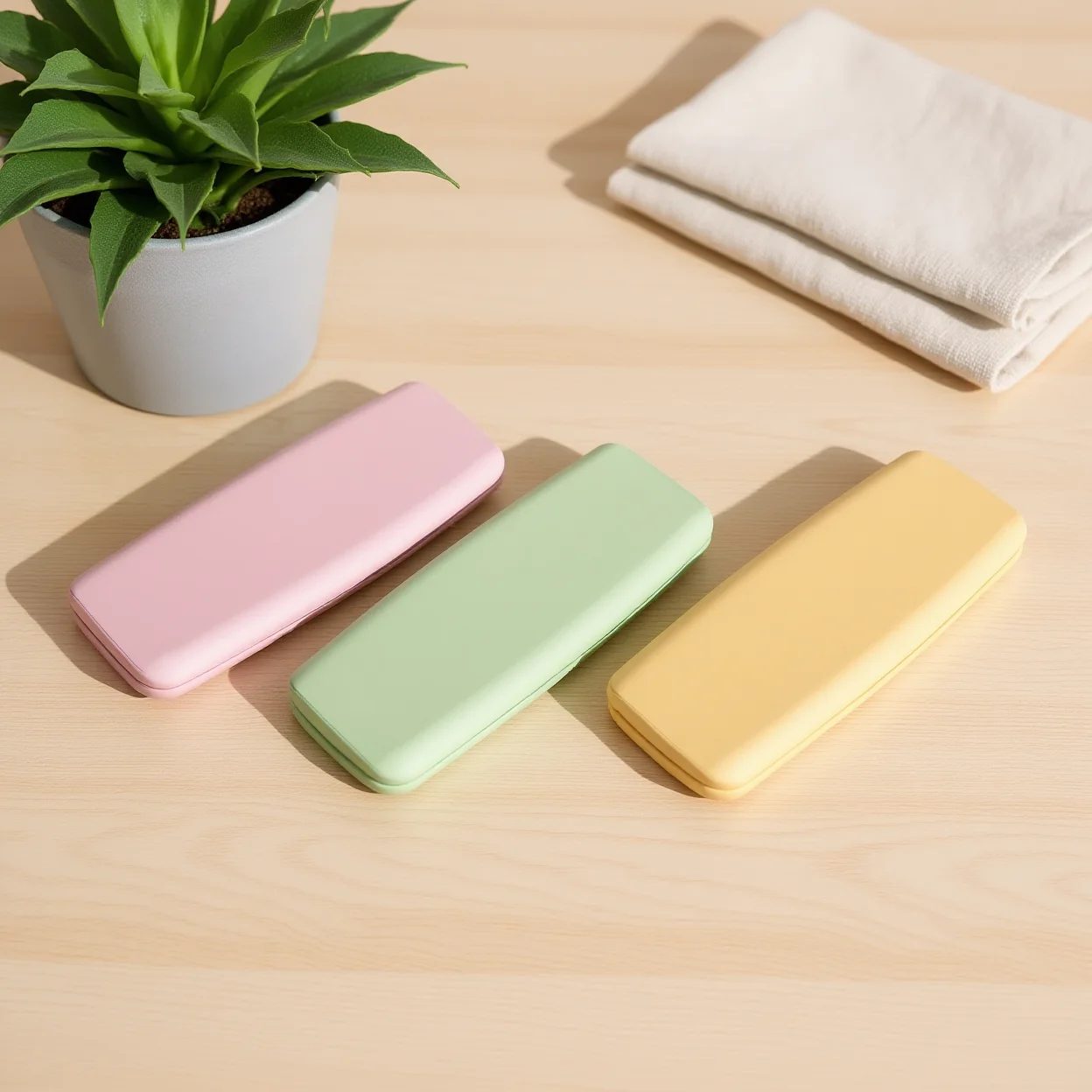Contact Lens Case Frosted Colored Contact Lens Case Multi Compartment Contact Lens Case Snap-Close For Multiple Pairs Storage