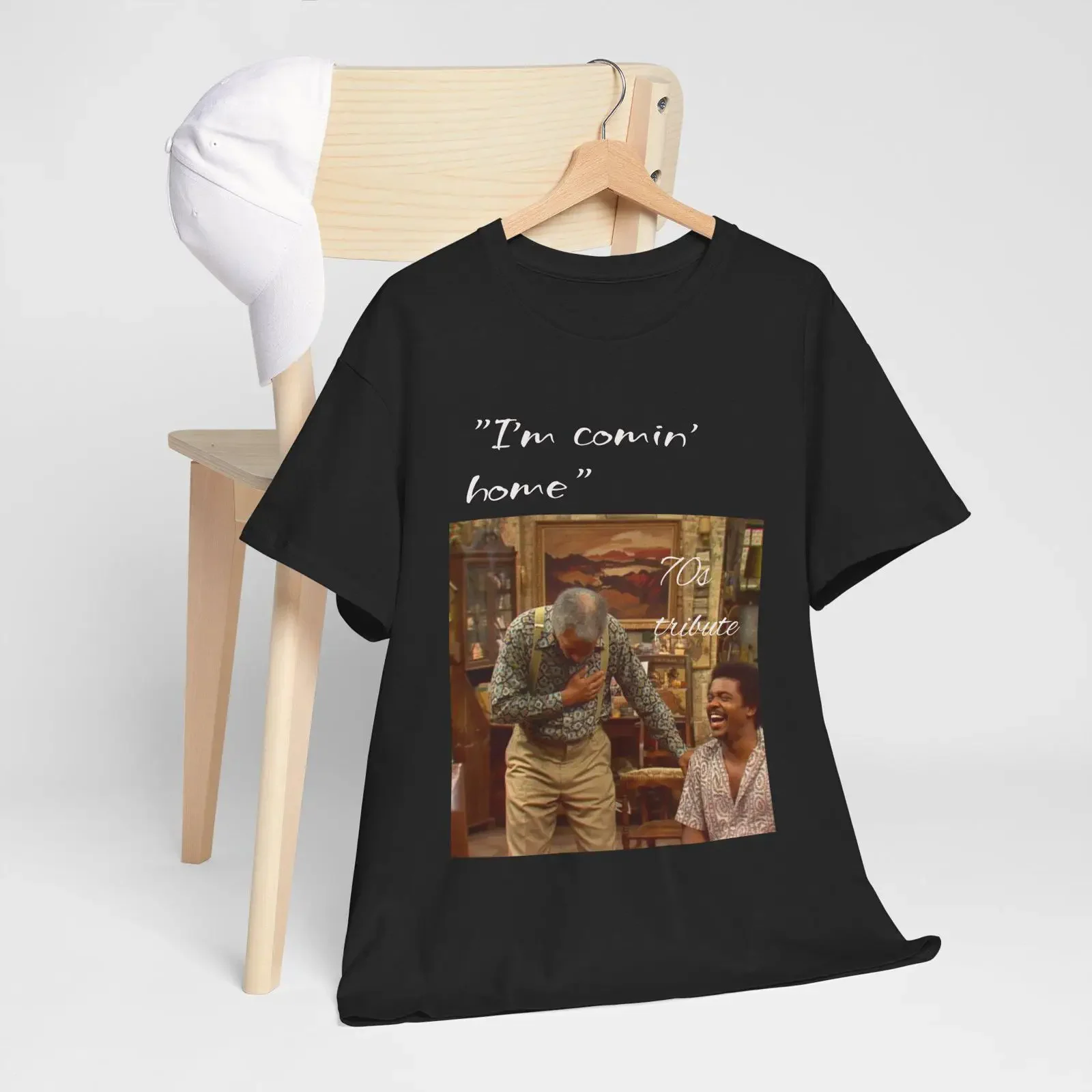 Im comin home T Shirt Vintage TV Dad fred sanford 70s tribute tee vintage Washed Stretched Top For Everyday Wear Casual