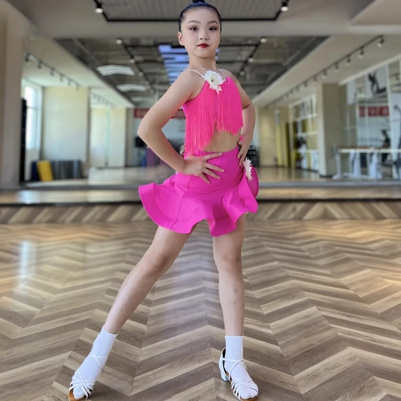 เครื่องแต่งกายการแสดงการเต้นละตินของเด็กผู้หญิงขั้นสูง, เครื่องแต่งกายฝึกซ้อมมืออาชีพ, พู่เชือกแขวนคอ, เครื่องแต่งกายเต้นรําละตินสําหรับเด็กผู้หญิง