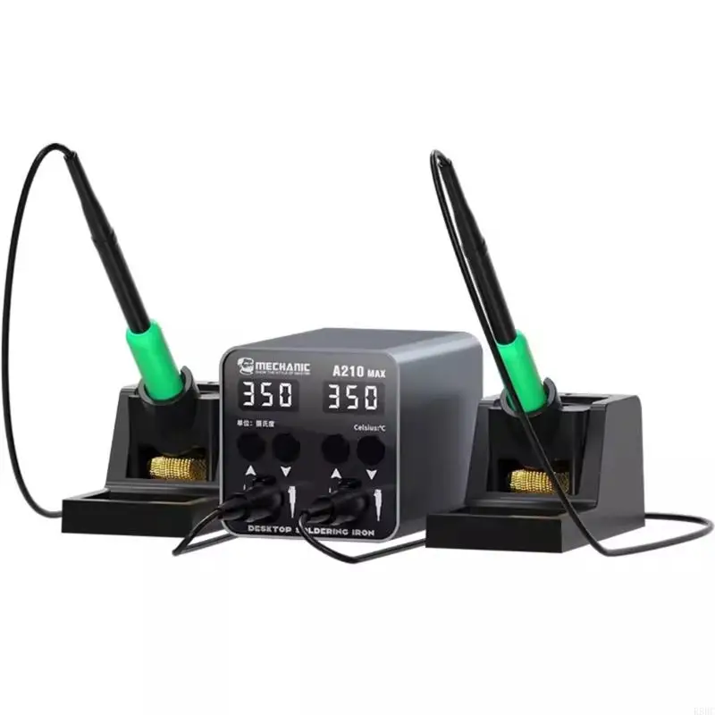 

A210 100W Desktop Soldering Station With Double Handle Base with Led Large Display For C210 Soldering Tips