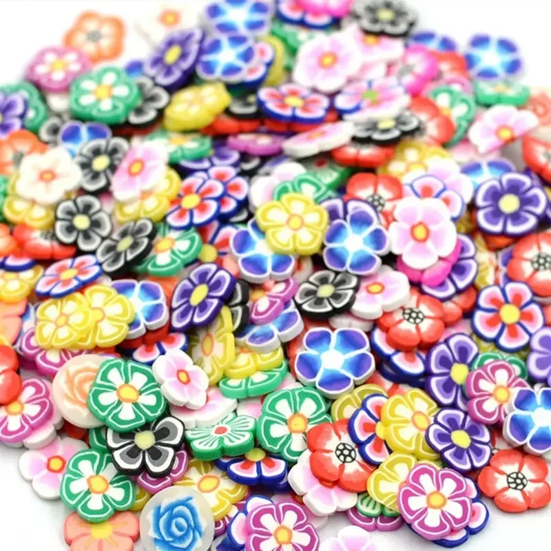 1kg Multicolor Flower Polymer Clay Slices Plum Blossom for DIY Crafts Cute Plastic klei Mud Particles Jewelry Accessories 10mm