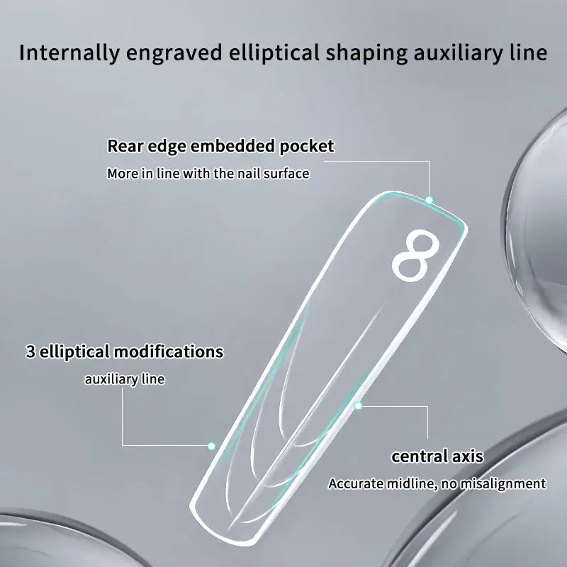 New 1 Box Top & Bottom New Style Nail Clear Rocket Shape Sandwich Dual Nail Forms Reusable Full Cover Dual Nail Molds