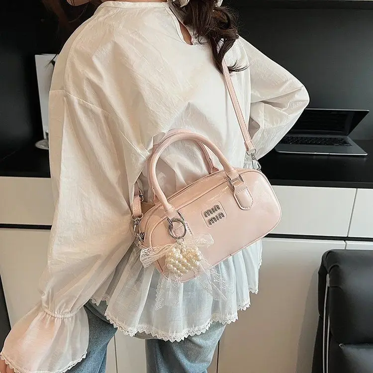 

‌2025 New Bowling Bag for Women - Boston Bag Crossbody/Shoulder Multi-Way Purse, Korean Style Designer Handbag