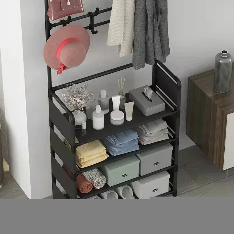 Floor Shoe and Hat Rack Load-bearing Organizer Clothes Hat Coats Shoes Combination Storage Shelf Living Room Bag Storage Rack