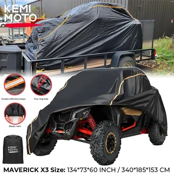 2 도어 UTV 210D 옥스포드 천은 유틸리티 차량 보관 커버를 보호합니다. 비 먼지 광선-Can Am Maverick X3 2017-2025 용 반사