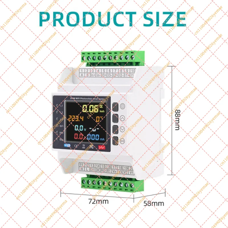 Tuya WiFi 3 Phase Smart Energy Meter 100A 200A 1000A Bidirectional Over/Under Voltage Protector