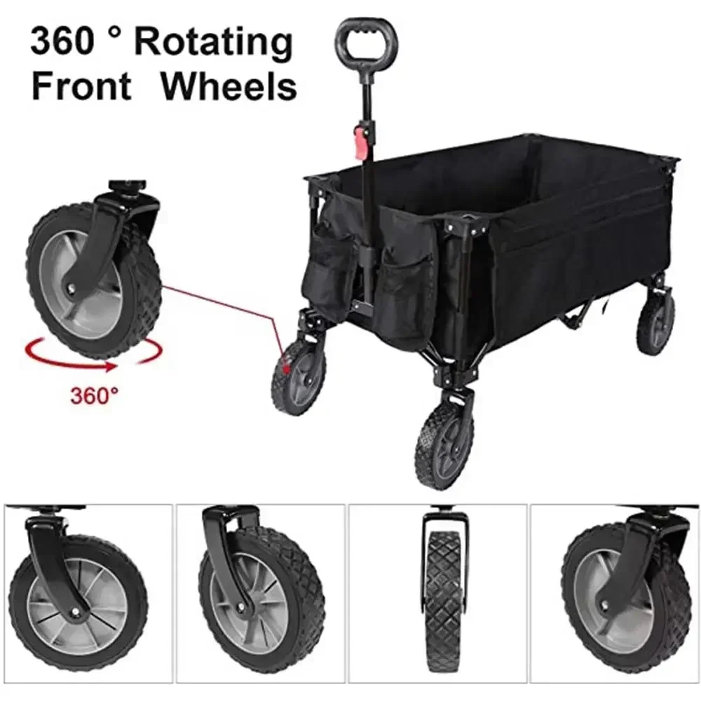 CHANGEMOORE Camping Cart Camping Trolley Picnic Vehicle Trailer Outdoor Utility Wagon Folding Collapsible Garden Beach Cart