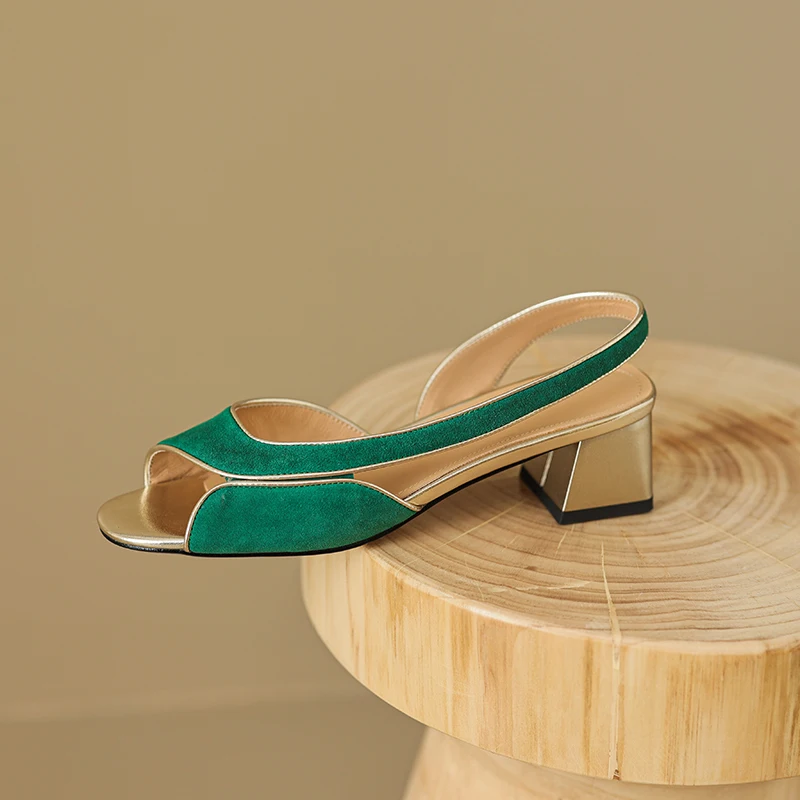 

Genuine Leather Sheepskin Suede Women Sandals, Peep Toe High Heels,Fashion Summer Women Shoes